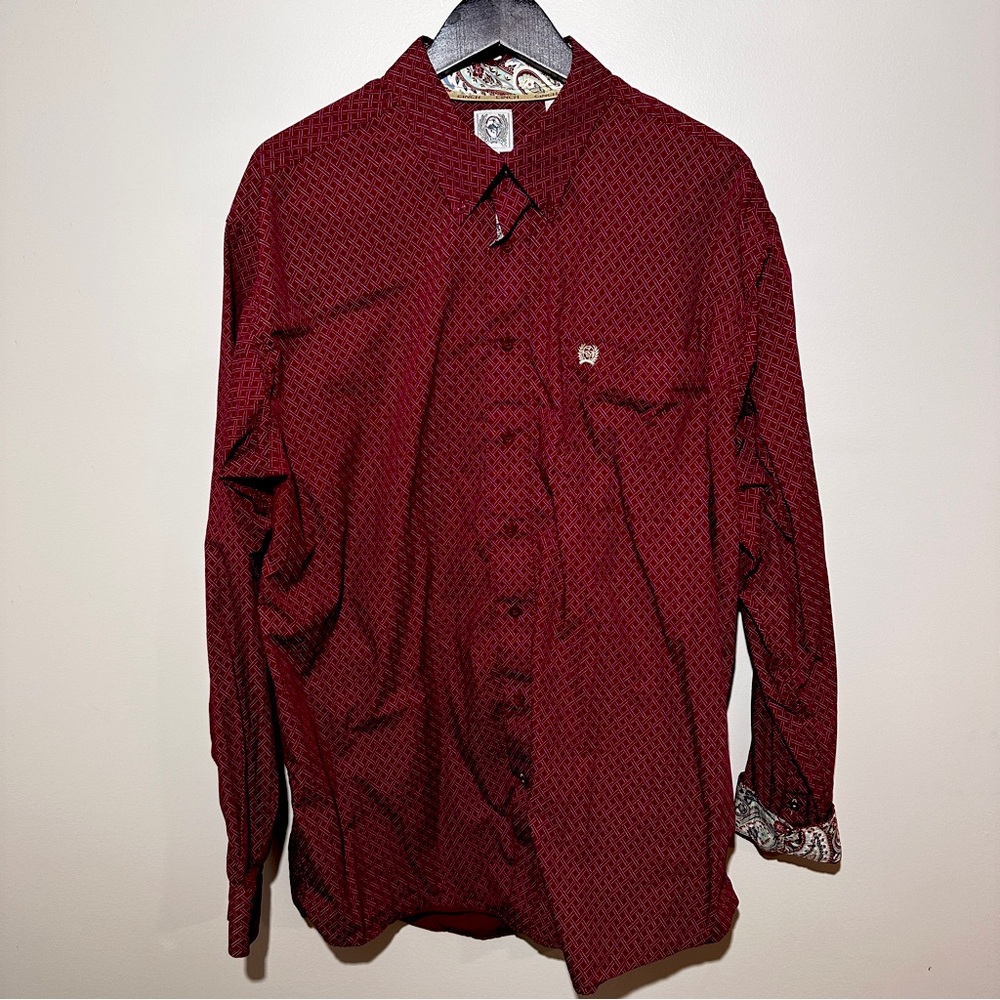 CINCH - Red Western Button Down Shirt - Size: XL